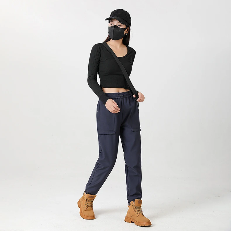 JNLN Thick Fleece Warm Pants Women Men Winter Waterproof Windproof Jogger Pants Unisex Hiking Camping Climbing Skiing Trousers