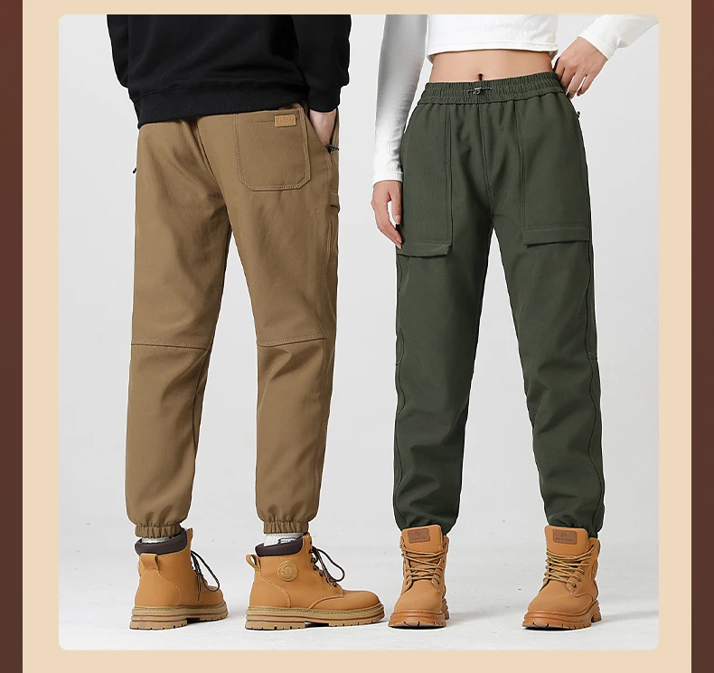 JNLN Thick Fleece Warm Pants Women Men Winter Waterproof Windproof Jogger Pants Unisex Hiking Camping Climbing Skiing Trousers