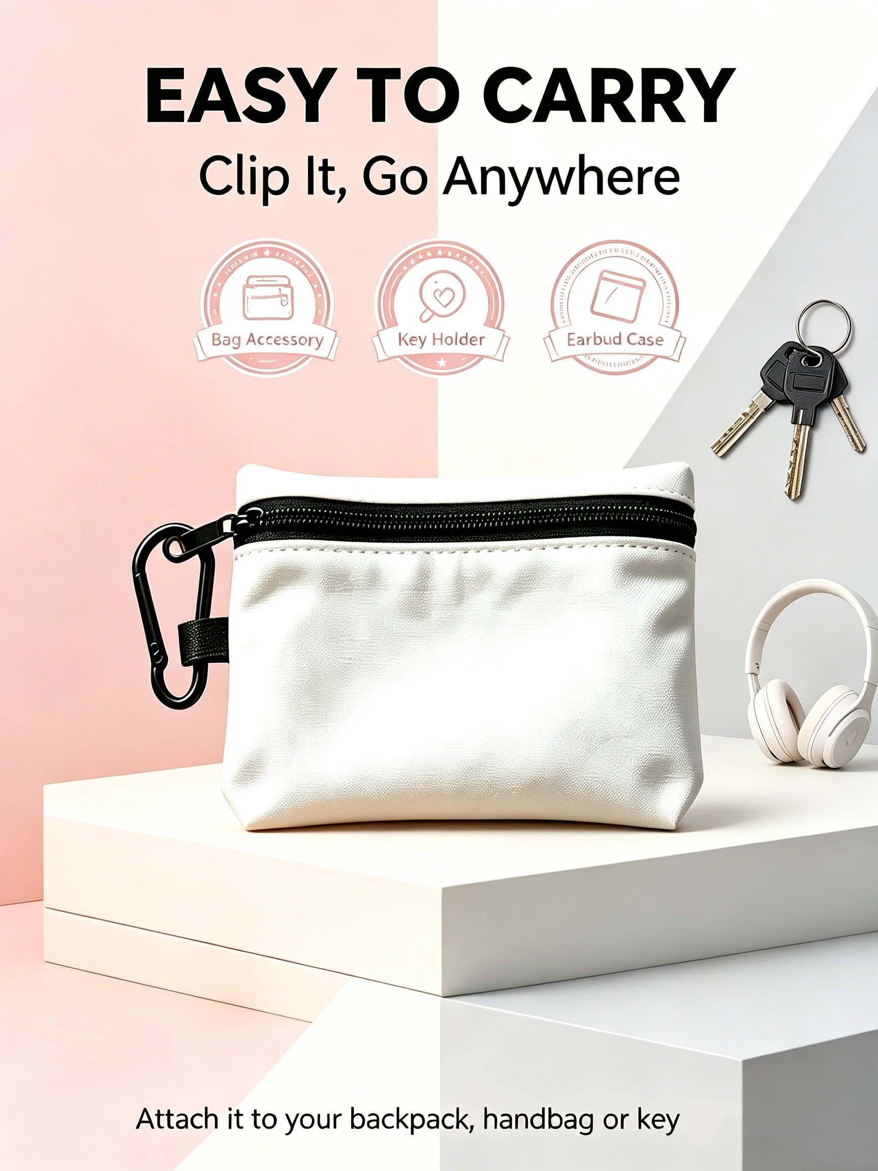 C-DeWaltS Cool Fashion Wear-resistant Oxford Cloth Coin Purse Portable Backpack Hanging Card Storage Bag