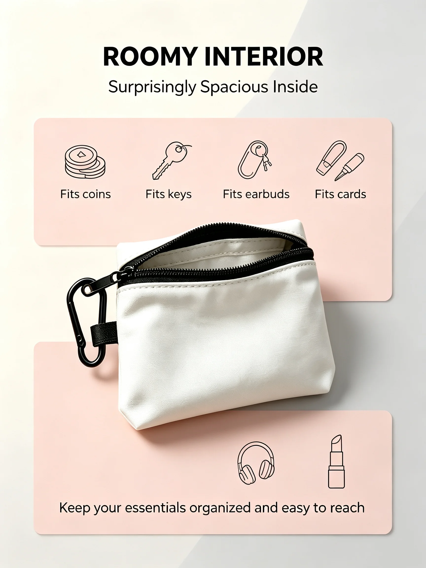 C-DeWaltS Cool Fashion Wear-resistant Oxford Cloth Coin Purse Portable Backpack Hanging Card Storage Bag