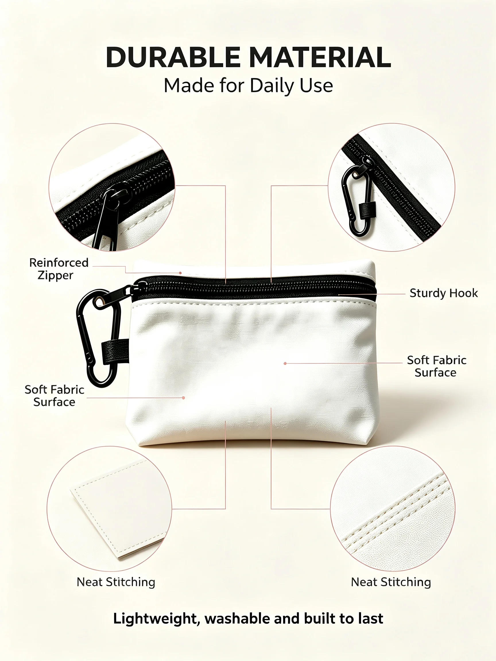 C-DeWaltS Cool Fashion Wear-resistant Oxford Cloth Coin Purse Portable Backpack Hanging Card Storage Bag