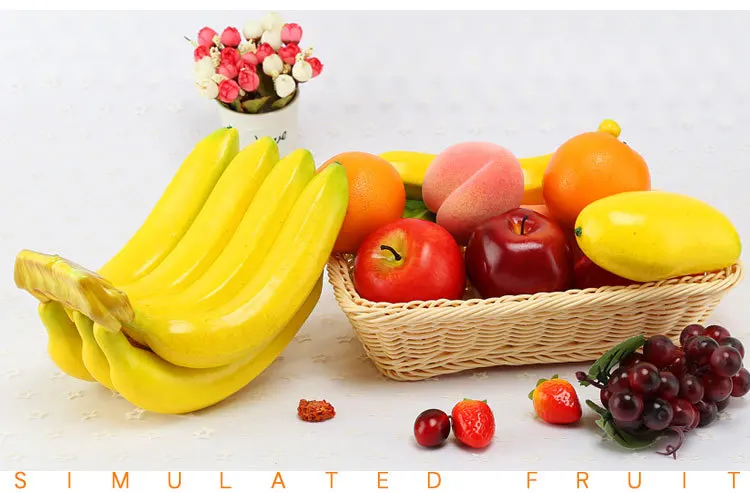 Artificial Fruits and Vegetables Home Decoration Fake Orange Peach Apple Pear Grape Lemon Peach Ornament Food Photography Props