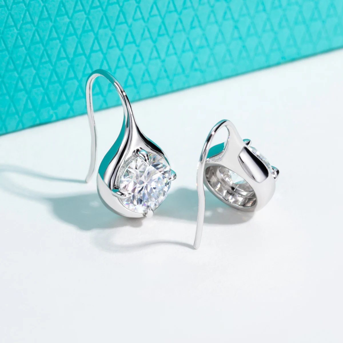 AnuJewel 1cttw/2cttw Moissanites Bubble Bezel Earrings 925 Sterling Silver Drop Hoop Earring for Women Jewelry Wholesale