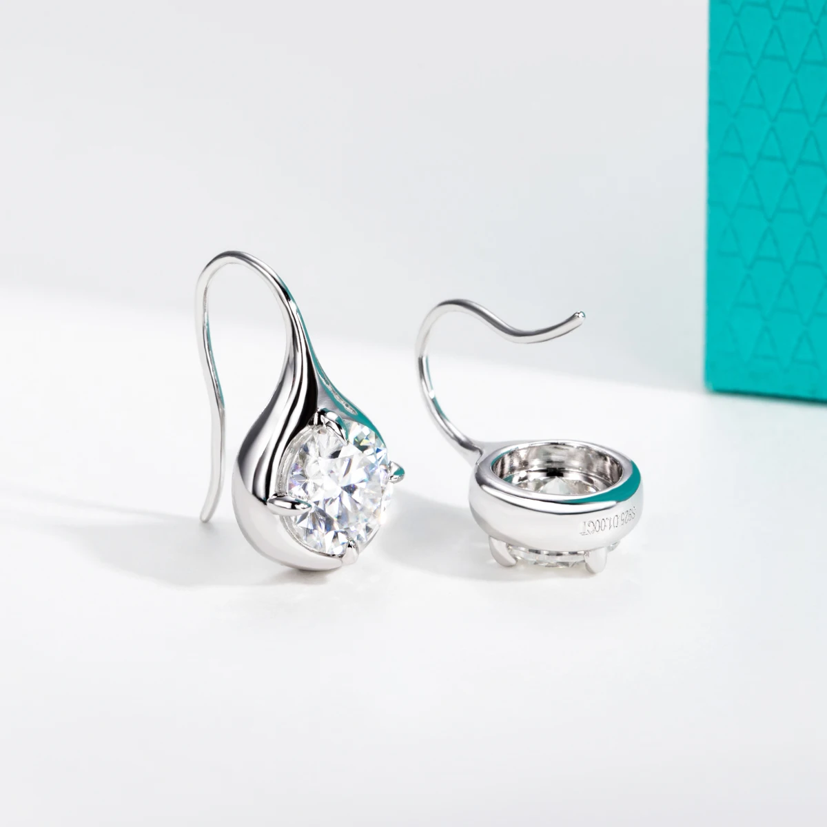 AnuJewel 1cttw/2cttw Moissanites Bubble Bezel Earrings 925 Sterling Silver Drop Hoop Earring for Women Jewelry Wholesale