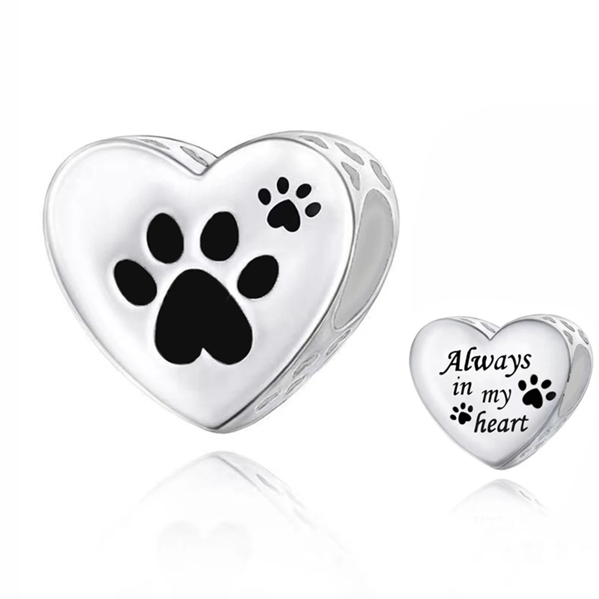 Pan Charms Puppy Dog Paw Print Pet Lover Pendant Charm Beads Fit Original Bracelet Jewelry DIY Birthday Gift for Her/Him Women