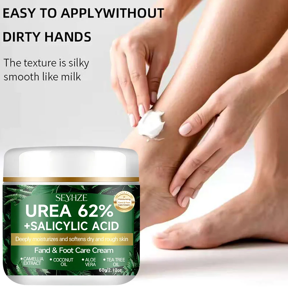 SEYHZE Foot Cream with 62% Urea And Salicylic Acid for Dry Rough Skin Tea Tree Oil Aloe Butter Oil Glycerin H-Aloe Vera Moisturi