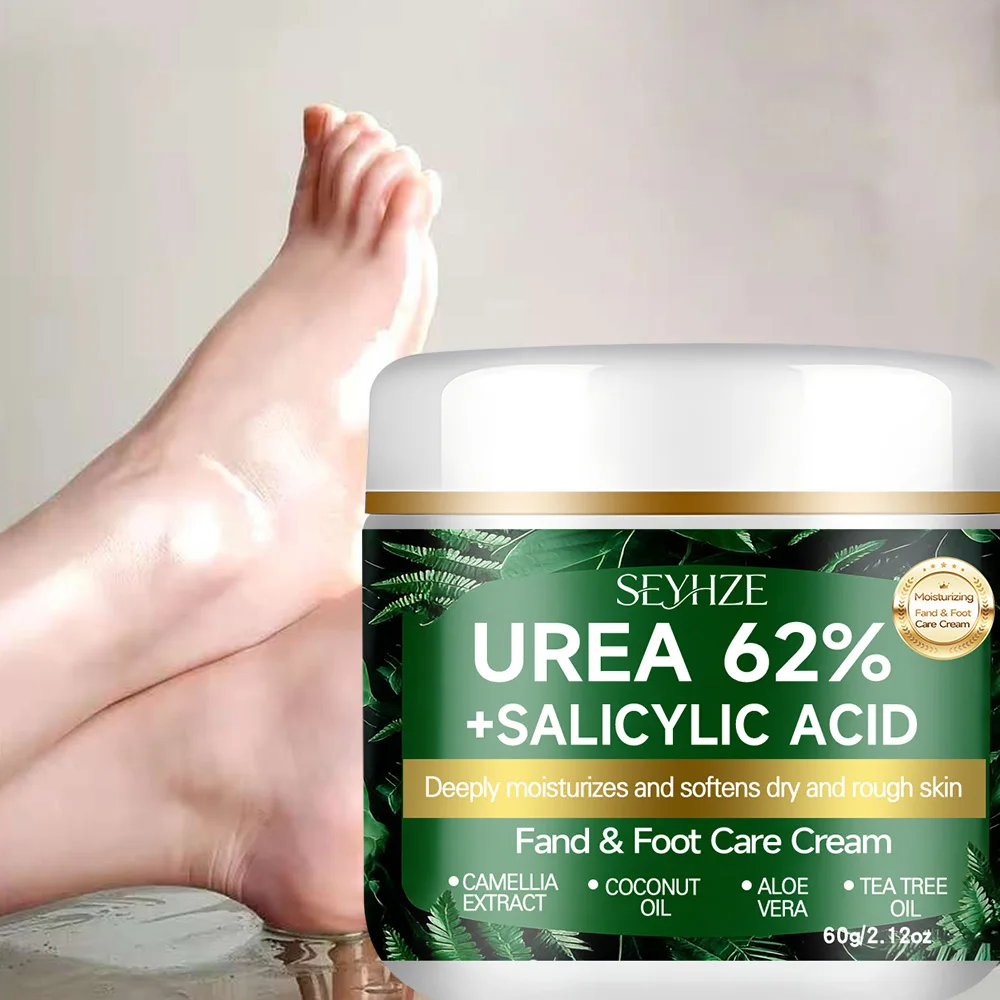 SEYHZE Foot Cream with 62% Urea And Salicylic Acid for Dry Rough Skin Tea Tree Oil Aloe Butter Oil Glycerin H-Aloe Vera Moisturi