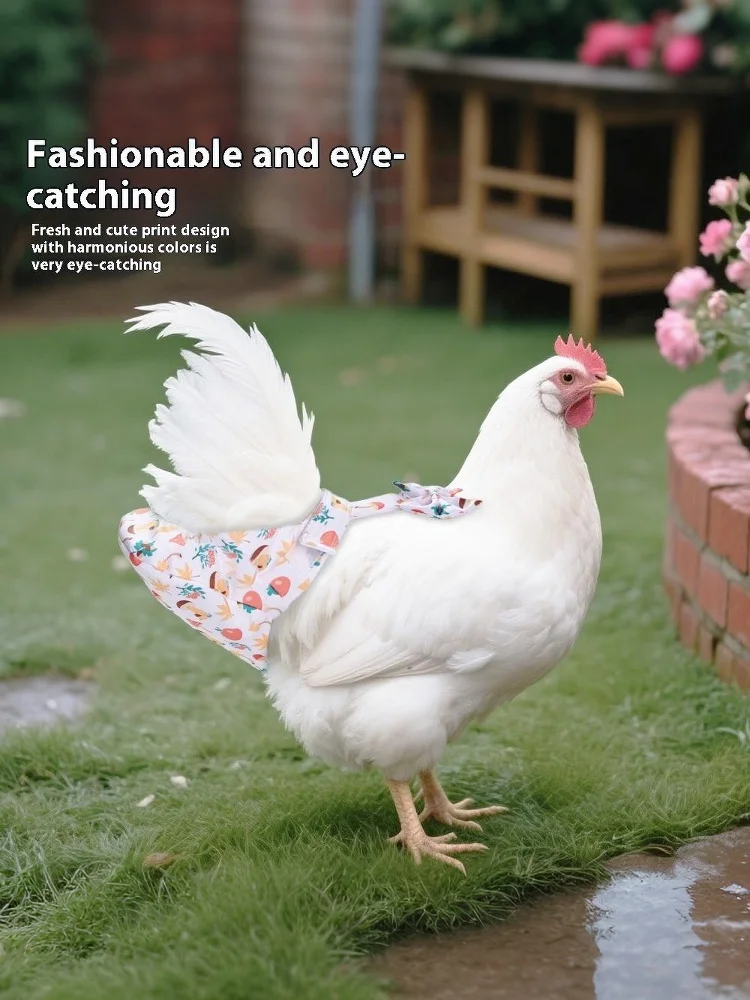 1/2Pcs Cute Cartoon Fashion Chicken Duck Vest Diaper Hen Belt Pet Traction Rope Set Comfortable Leads Pet Poultry Supplies