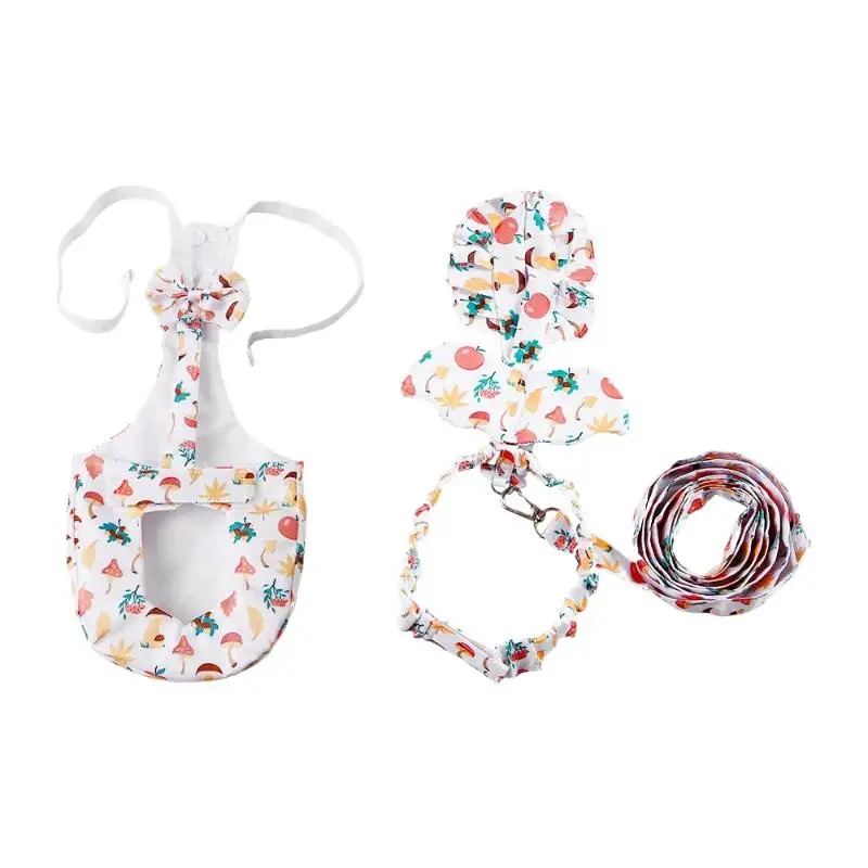 1/2Pcs Cute Cartoon Fashion Chicken Duck Vest Diaper Hen Belt Pet Traction Rope Set Comfortable Leads Pet Poultry Supplies