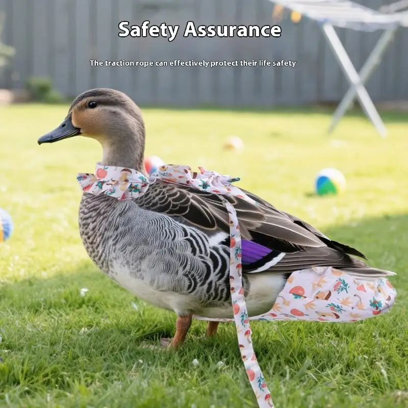 1/2Pcs Cute Cartoon Fashion Chicken Duck Vest Diaper Hen Belt Pet Traction Rope Set Comfortable Leads Pet Poultry Supplies