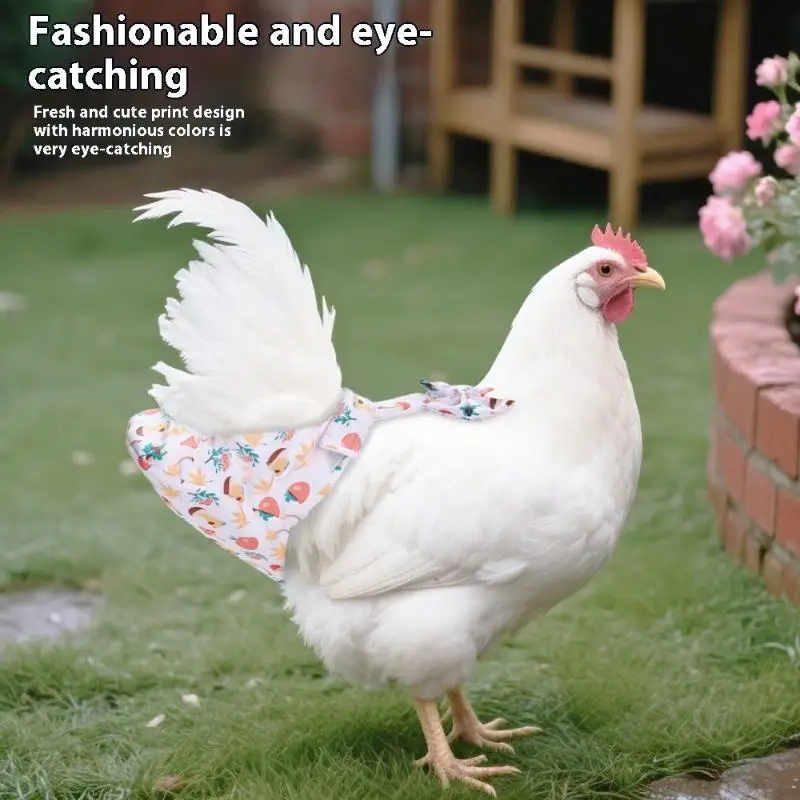 1/2Pcs Cute Cartoon Fashion Chicken Duck Vest Diaper Hen Belt Pet Traction Rope Set Comfortable Leads Pet Poultry Supplies