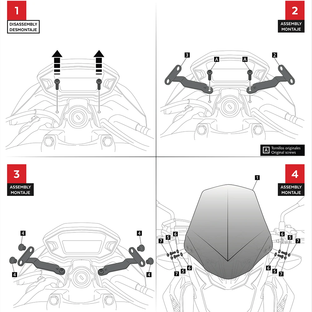 For HONDA CB500F CB 500 F CB500-F 2016-2024 2021 2019 2018 2017 Motorcycle Touring Sports WindScreen Windshield Visor Deflector
