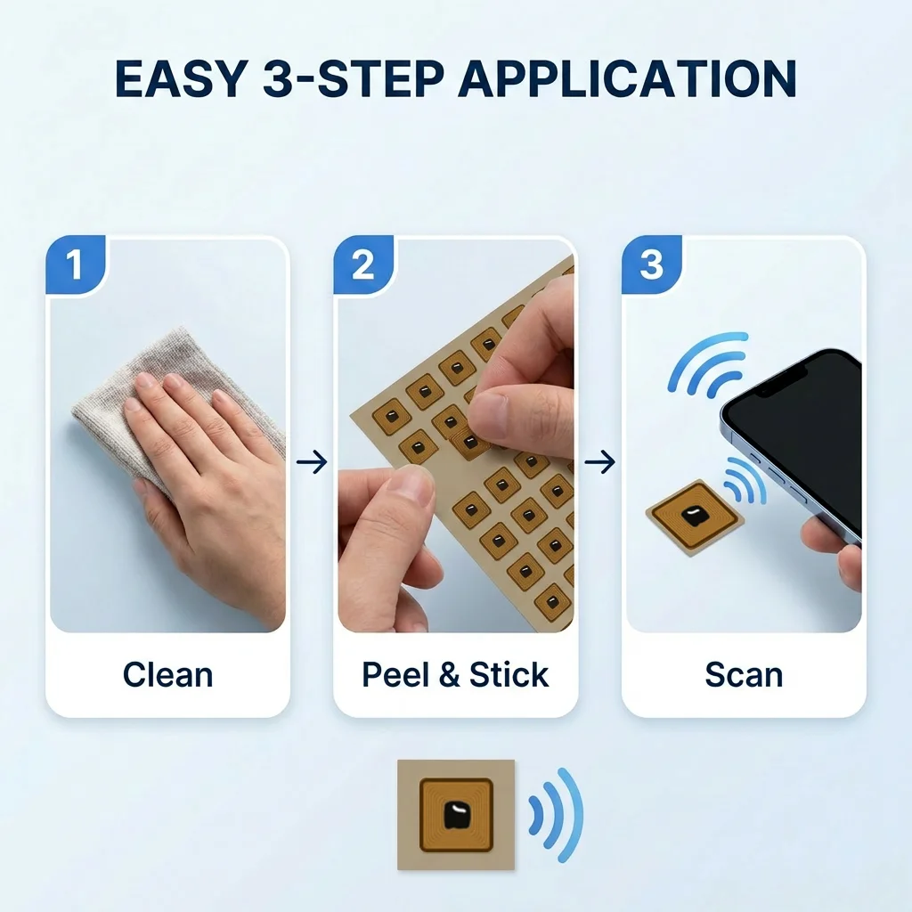 5x5mm Square FPC NFC Tag NTAG213 144B 13.56MHz Rewritable Micro RFID Sticker for Smart Jewelry Asset Tracking