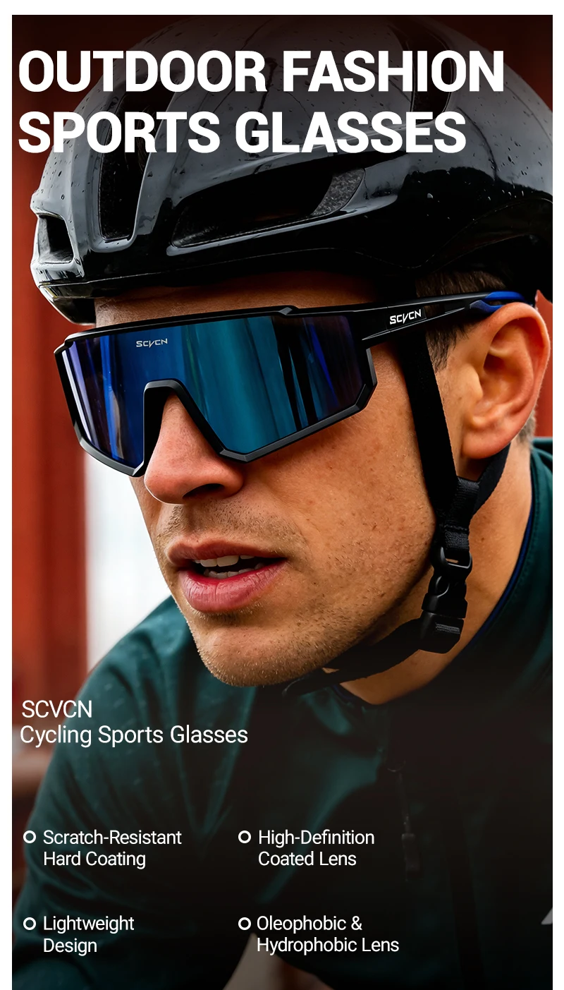 SCVCN New Photochromic Sports Cycling Glasses Men Women Running Sunglasses UV400 Mountain Camping Fishing Eyewear MTB Goggles