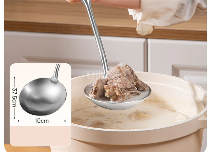 Pear wood stem 316 stainless steel spoon Household stir fry spatula Kitchen long handled spoon slotted spoon Stir fry spatula