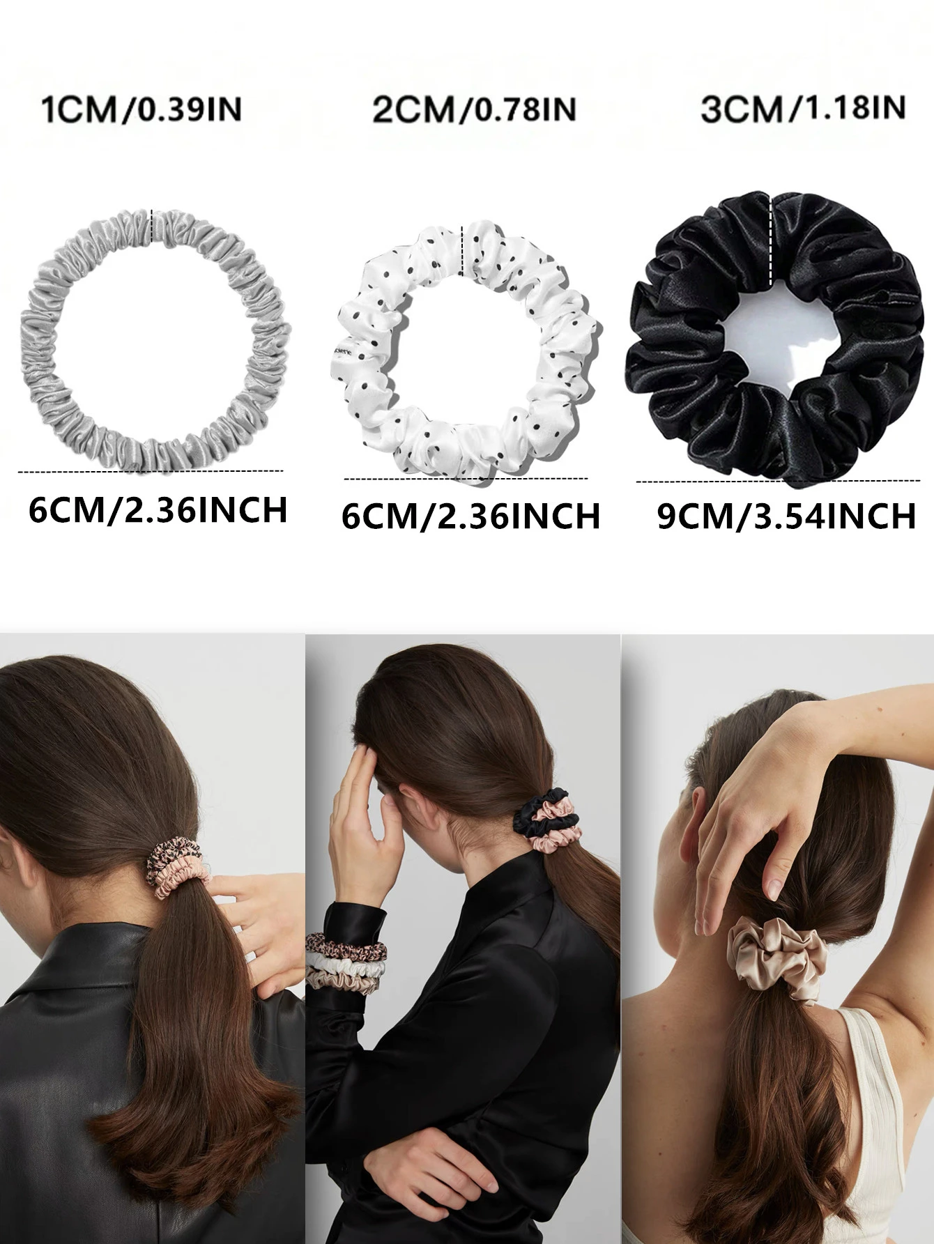 6A grade 100% silk Fabric Women Hair Scrunchies 22 Momme High Quality Hair Ties set Combination Hairbands Hair Accessories