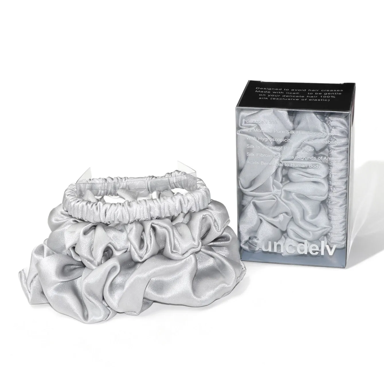 6A grade 100% silk Fabric Women Hair Scrunchies 22 Momme High Quality Hair Ties set Combination Hairbands Hair Accessories
