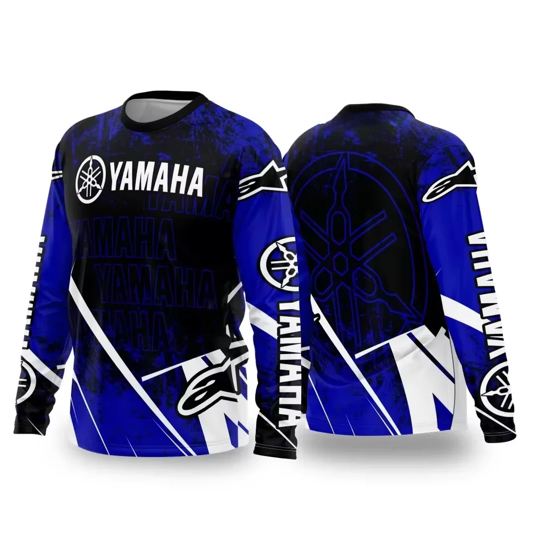 Summer YAMAHA New Men Women Motorcycle Riding Suit Loose Breathable Quick Drying Off-Road Racing Suit Long Sleeved Sports Tee