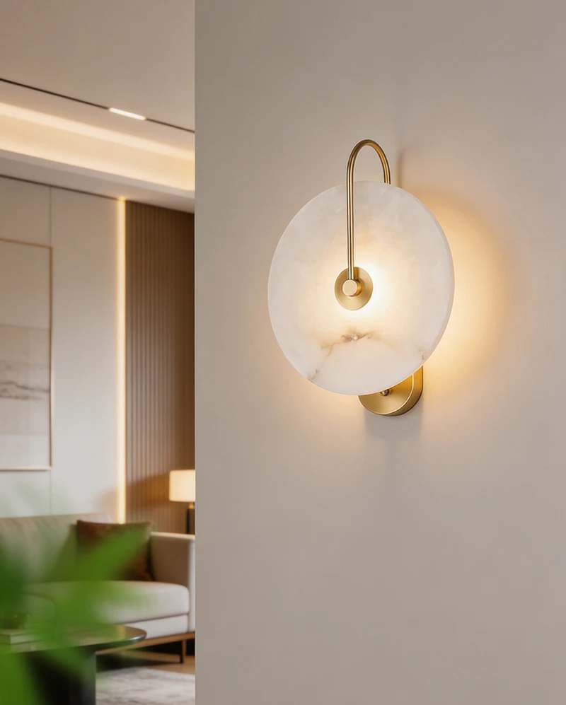 Natural Marble and Travertine Bedroom Living Room Dining Room Staircase Walls Lamps Background Wall Sstore Decoration Wall Lamps