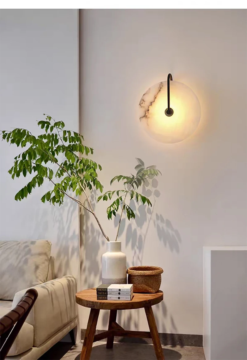 Natural Marble and Travertine Bedroom Living Room Dining Room Staircase Walls Lamps Background Wall Sstore Decoration Wall Lamps
