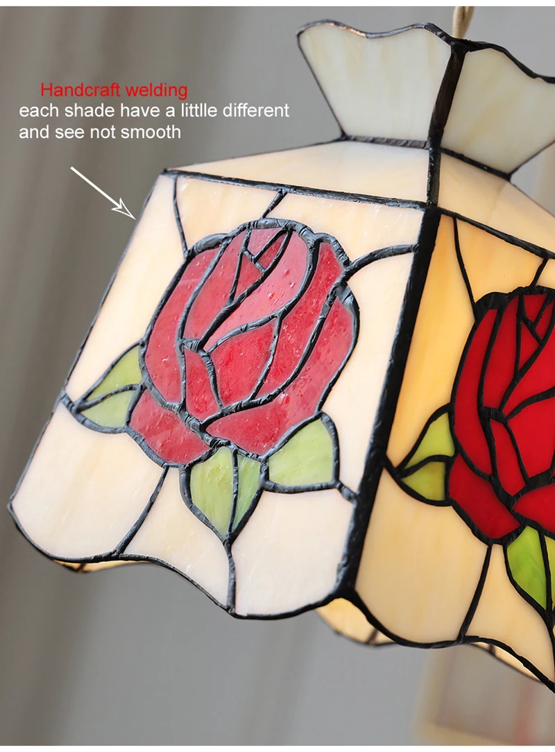 European Pendant Lamp Bar Restaurant Creative Rural Bedroom Balcony Hanging Light Fixture Retro Colorful Glass Chandelier Indoor