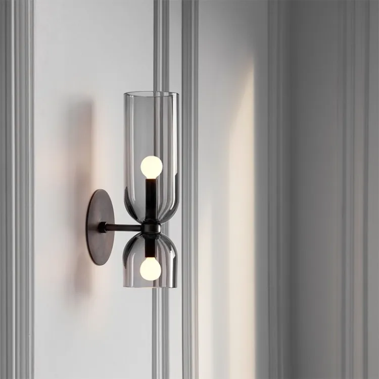 Nordic Minimalist Creative Glass Wall Lamp Hallway Foyer Bedroom Living Room Bedside Lamp Study Art Light Luxury Wall Lamp