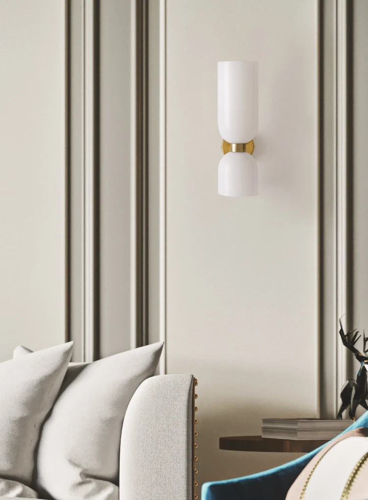 Nordic Minimalist Creative Glass Wall Lamp Hallway Foyer Bedroom Living Room Bedside Lamp Study Art Light Luxury Wall Lamp