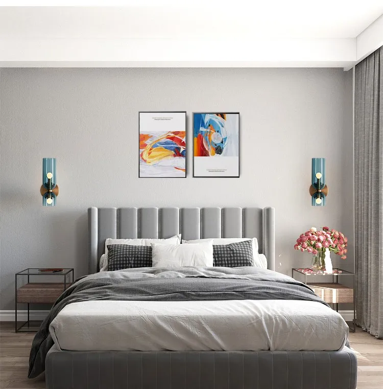 Nordic Minimalist Creative Glass Wall Lamp Hallway Foyer Bedroom Living Room Bedside Lamp Study Art Light Luxury Wall Lamp