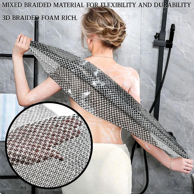 2Pcs Japanese Exfoliating Shower Towel Set Japanese Rubbing Washcloth Exfoliating Shower Towel Towel Brush Bathroom Accessories