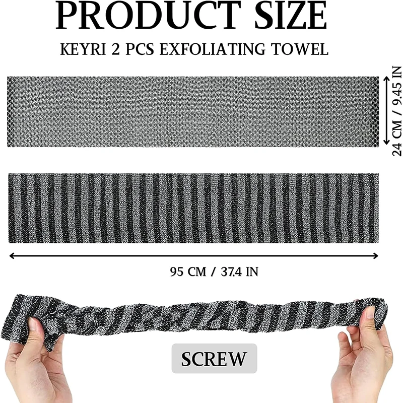 2Pcs Japanese Exfoliating Shower Towel Set Japanese Rubbing Washcloth Exfoliating Shower Towel Towel Brush Bathroom Accessories