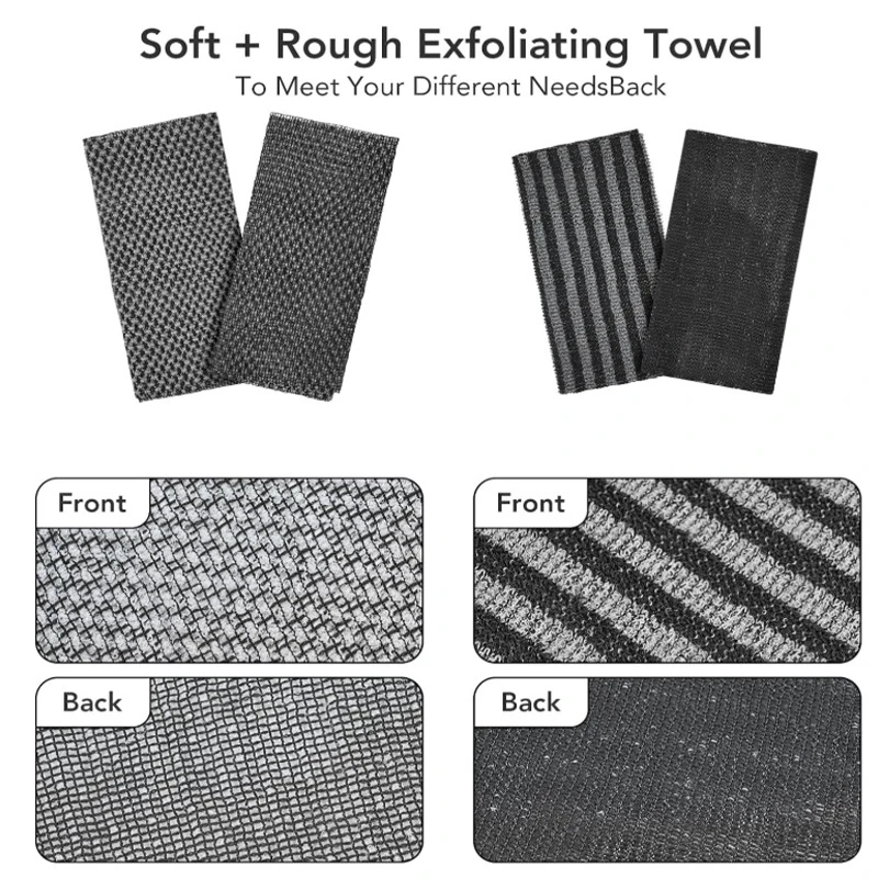 2Pcs Japanese Exfoliating Shower Towel Set Japanese Rubbing Washcloth Exfoliating Shower Towel Towel Brush Bathroom Accessories