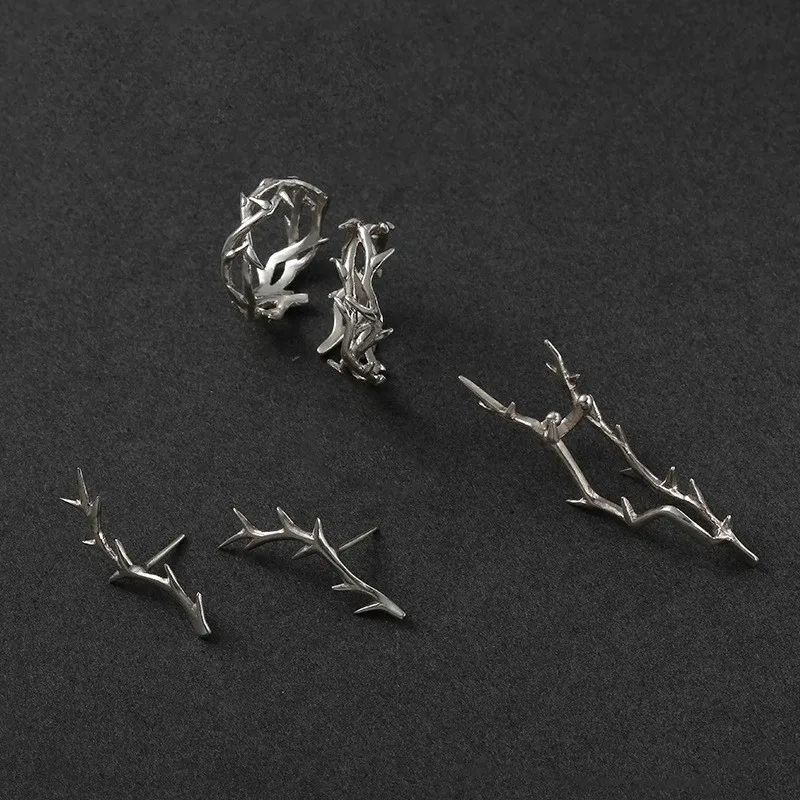 Vintage Ins Style Adherence Men's and Women's Rings with Branches, Thorns, Couples' Ring Gifts, Fashion and Personality