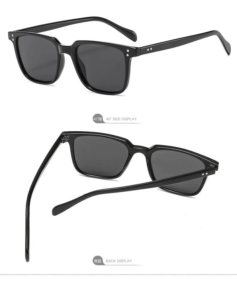 Retro Ultra light Rivets Square Sunglasses Women Fashion Brand Designer Rectangle Eyewear UV400 Men Sun Glasses