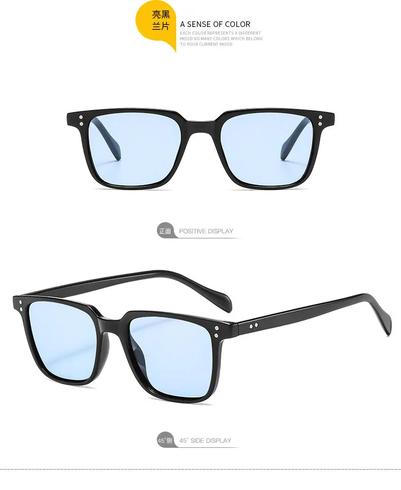 Retro Ultra light Rivets Square Sunglasses Women Fashion Brand Designer Rectangle Eyewear UV400 Men Sun Glasses