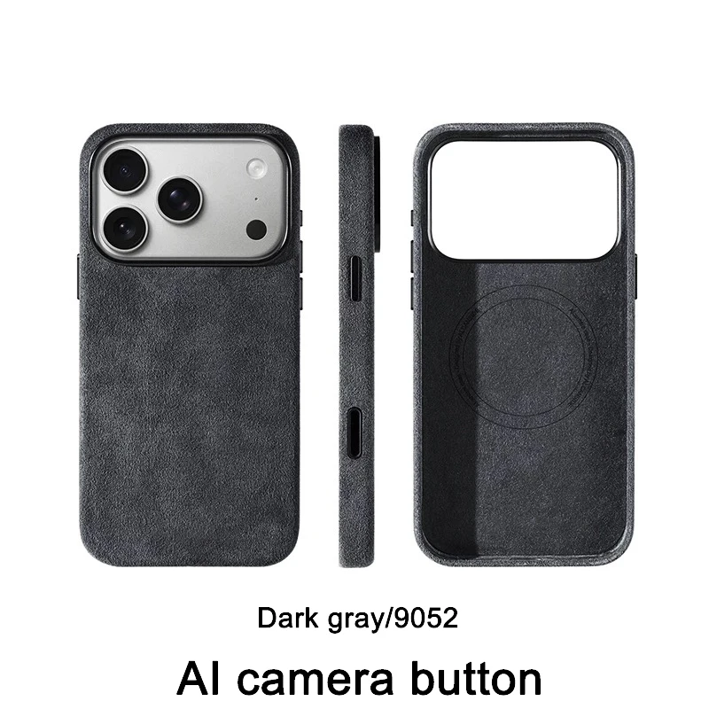 Real Italian Imported for Alcantara Magnetic Case for iPhone 18 17 Pro Max 18Pro With MagSafe Case Smart Button Protective Cover