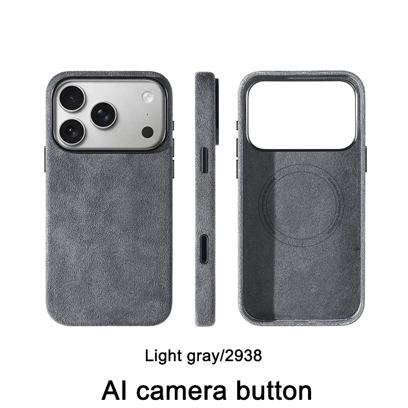 Real Italian Imported for Alcantara Magnetic Case for iPhone 18 17 Pro Max 18Pro With MagSafe Case Smart Button Protective Cover