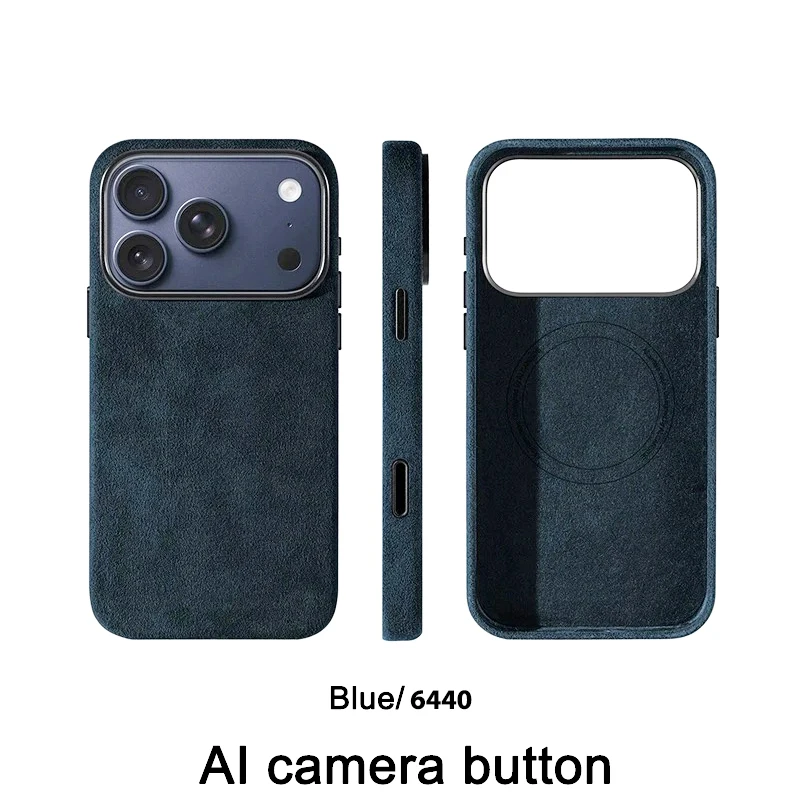 Real Italian Imported for Alcantara Magnetic Case for iPhone 18 17 Pro Max 18Pro With MagSafe Case Smart Button Protective Cover