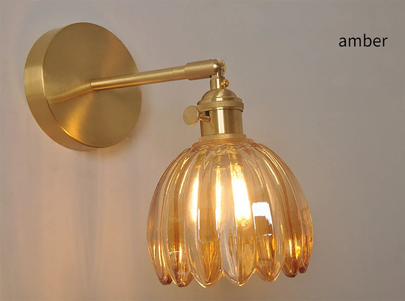 Vintage Green Tulip Glass Wall Lamp Shade Living Room Bedroom Door Lamp Bedside Lights