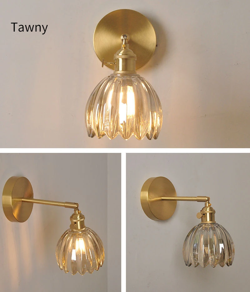 Vintage Green Tulip Glass Wall Lamp Shade Living Room Bedroom Door Lamp Bedside Lights
