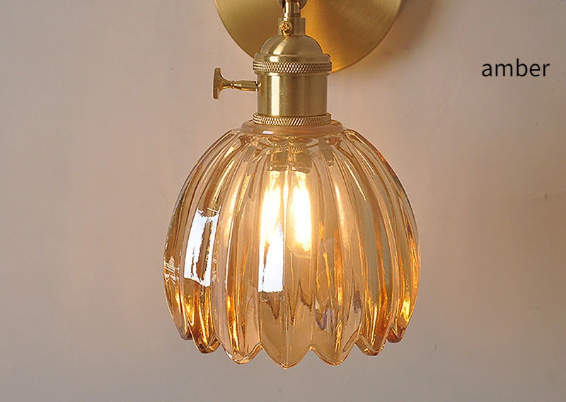 Vintage Green Tulip Glass Wall Lamp Shade Living Room Bedroom Door Lamp Bedside Lights