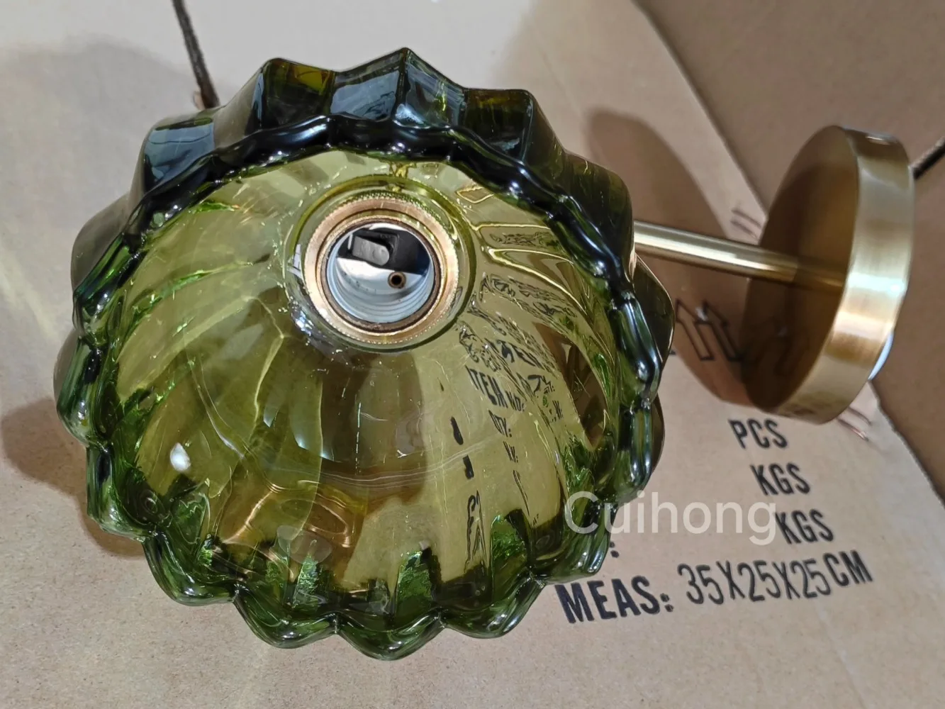 Vintage Green Tulip Glass Wall Lamp Shade Living Room Bedroom Door Lamp Bedside Lights