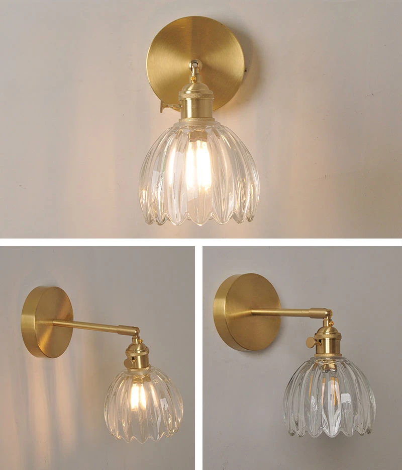 Vintage Green Tulip Glass Wall Lamp Shade Living Room Bedroom Door Lamp Bedside Lights