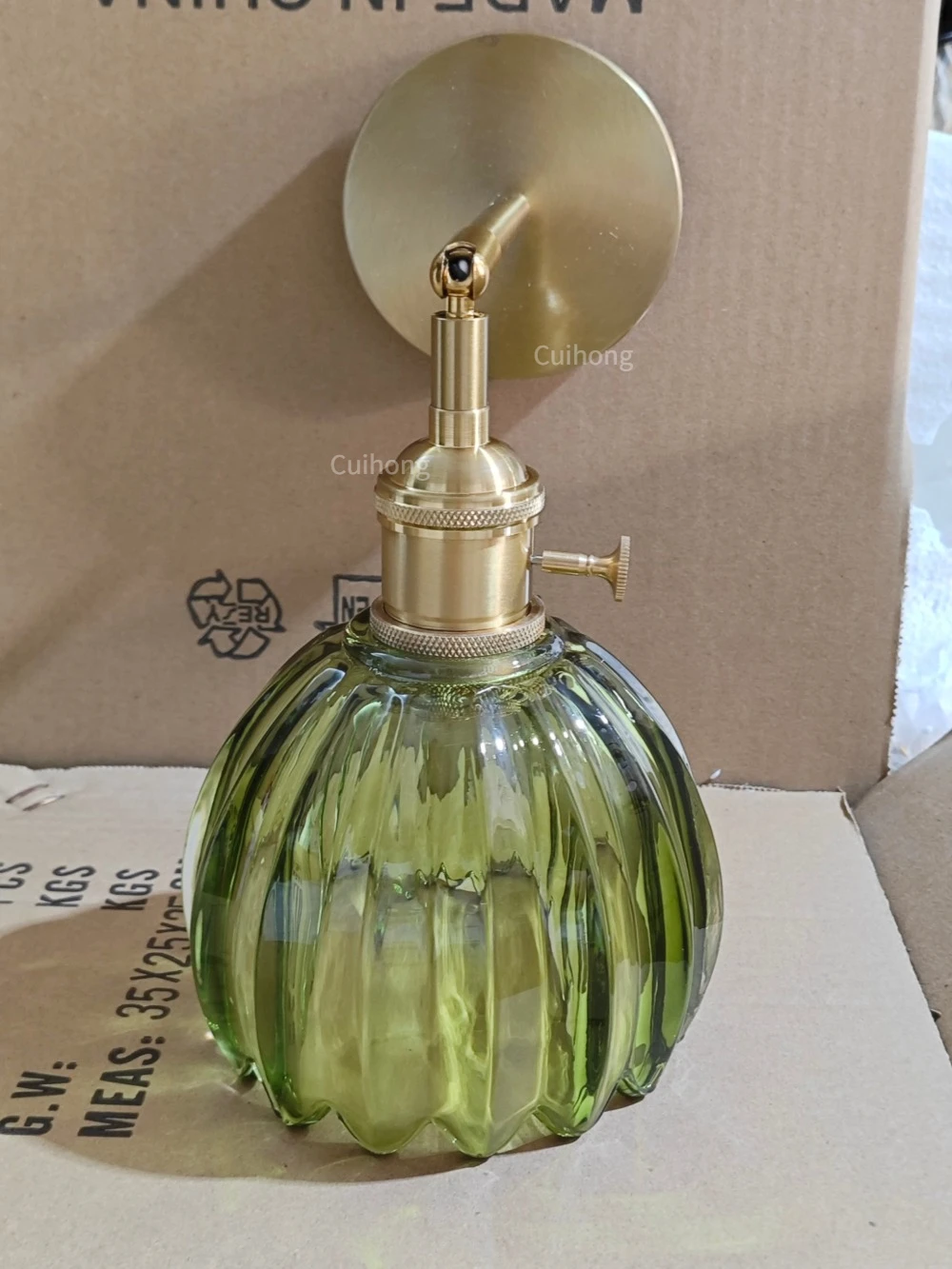 Vintage Green Tulip Glass Wall Lamp Shade Living Room Bedroom Door Lamp Bedside Lights