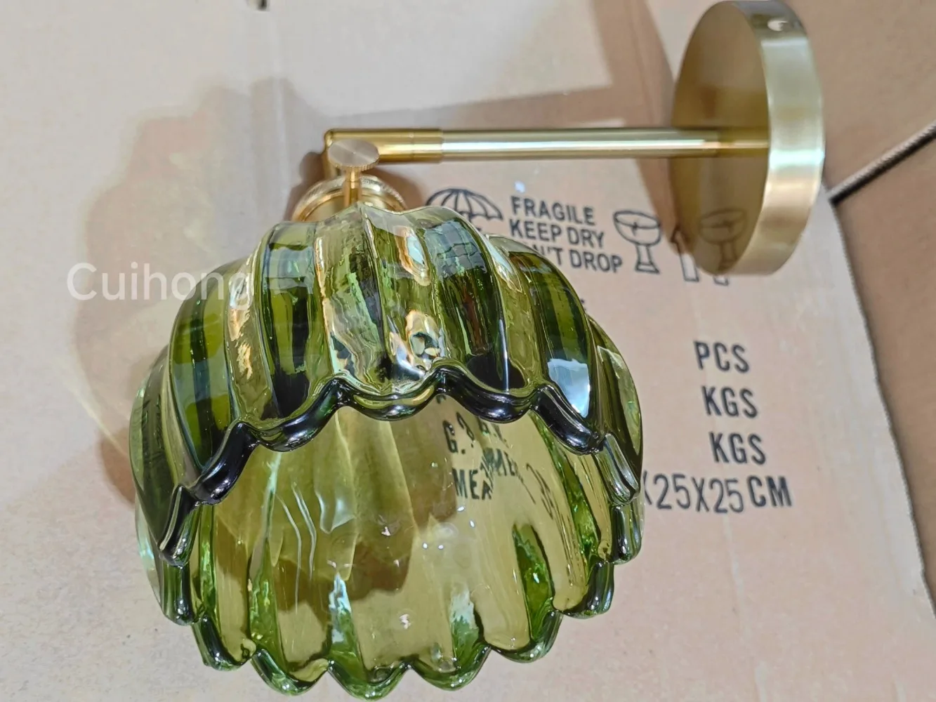 Vintage Green Tulip Glass Wall Lamp Shade Living Room Bedroom Door Lamp Bedside Lights