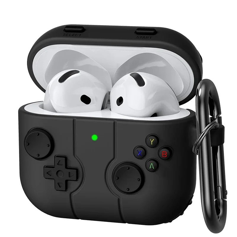 Earphone Case For Airpods 4 5 Pro 3 Cartoon 3D Gamepad Silicone Shockproof Box Cover For Airpods Pro 2 2nd 3 5 Cases With Hook