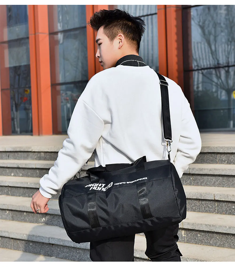 Sports Fitness Travel Handbag Dry And Wet Waterproof With Shoes Pocket Training Men Women Gym Sports Bag Shoulder Portable Pack