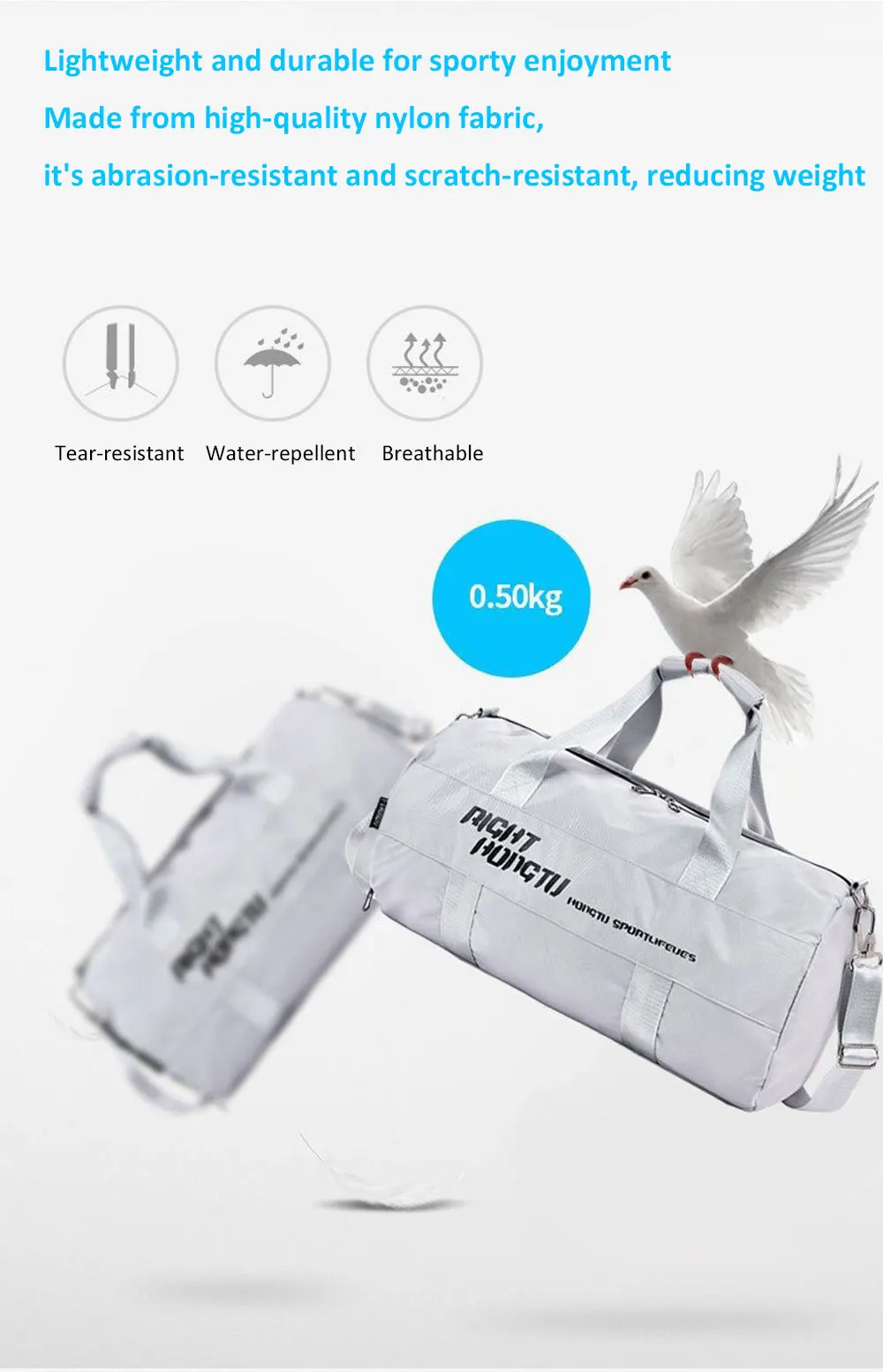 Sports Fitness Travel Handbag Dry And Wet Waterproof With Shoes Pocket Training Men Women Gym Sports Bag Shoulder Portable Pack