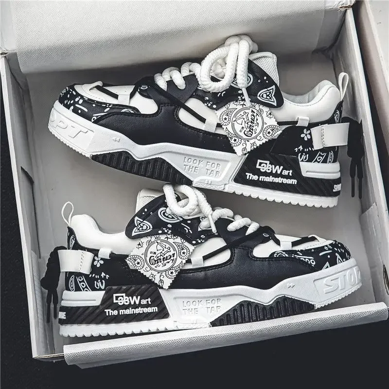 Men Sneakers Outdoor Casual Shoes Fashion Spring Breathable Vulcanized Shoes Comfortable Walking Shoe Platform Lace Up Men Shoes