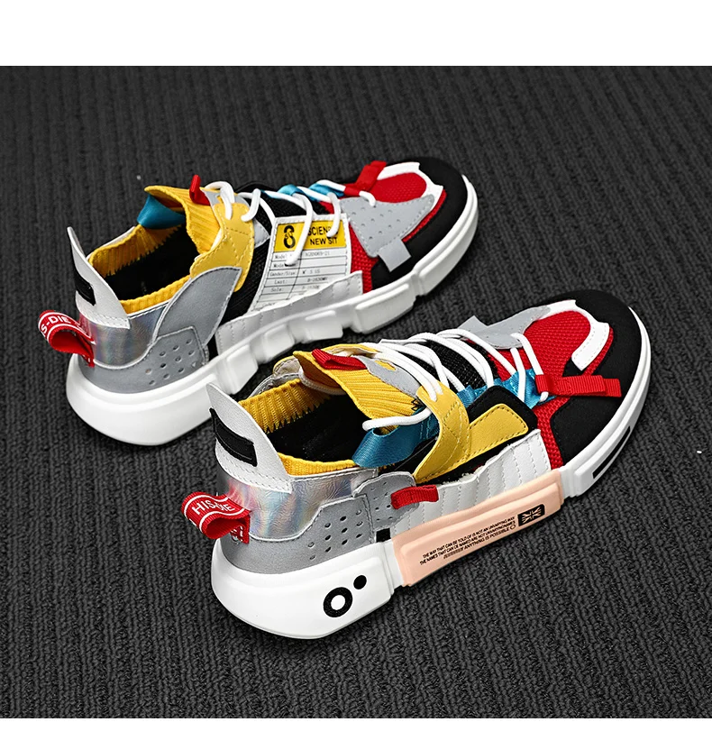 QZHSMY Summer 2022 Mixed Colors Sneakers Men Breathable Trendy Male Couple Shoes Big Size 46 Light Casual Shoe Zapatillas Hombre