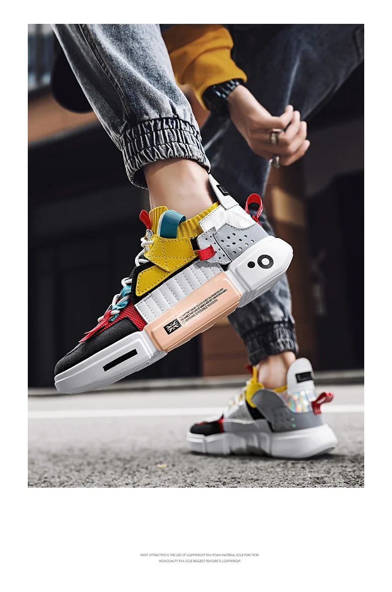QZHSMY Summer 2022 Mixed Colors Sneakers Men Breathable Trendy Male Couple Shoes Big Size 46 Light Casual Shoe Zapatillas Hombre